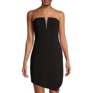 Liv Foster Strapless Twill Cocktail Mini Dress Size Small‎ Black NWT
